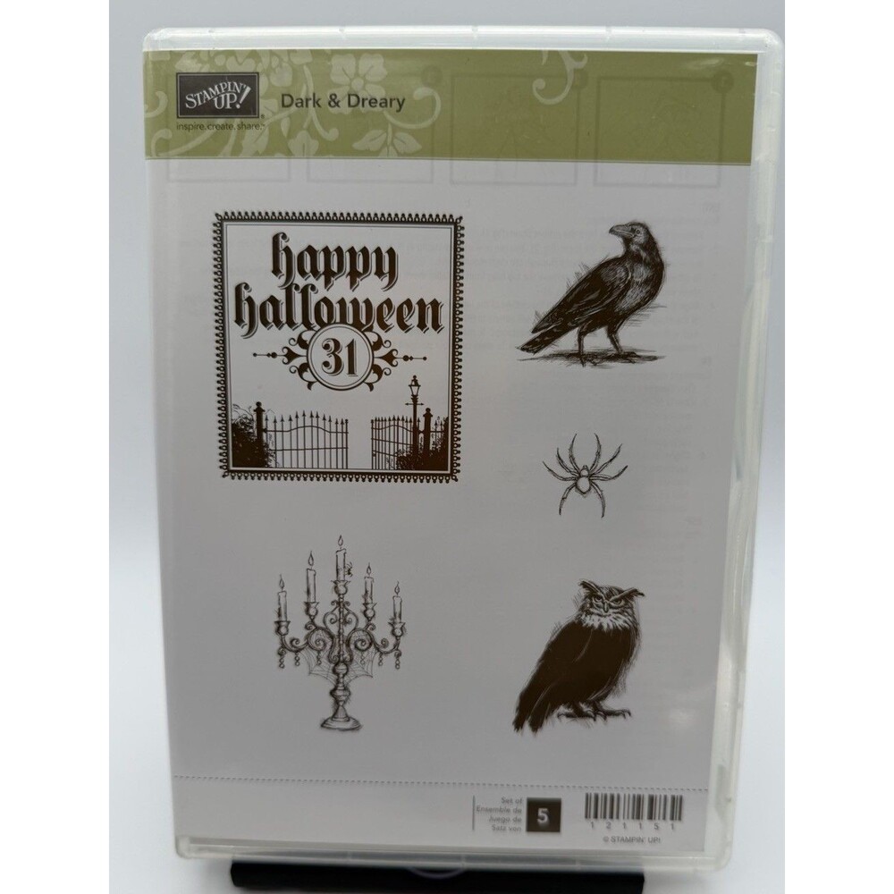Stampin' Up! Dark & Dreary Halloween stamp set candles owl crow spider cemetery